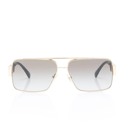 Versace Greca Cutout Rectangular Sunglasses