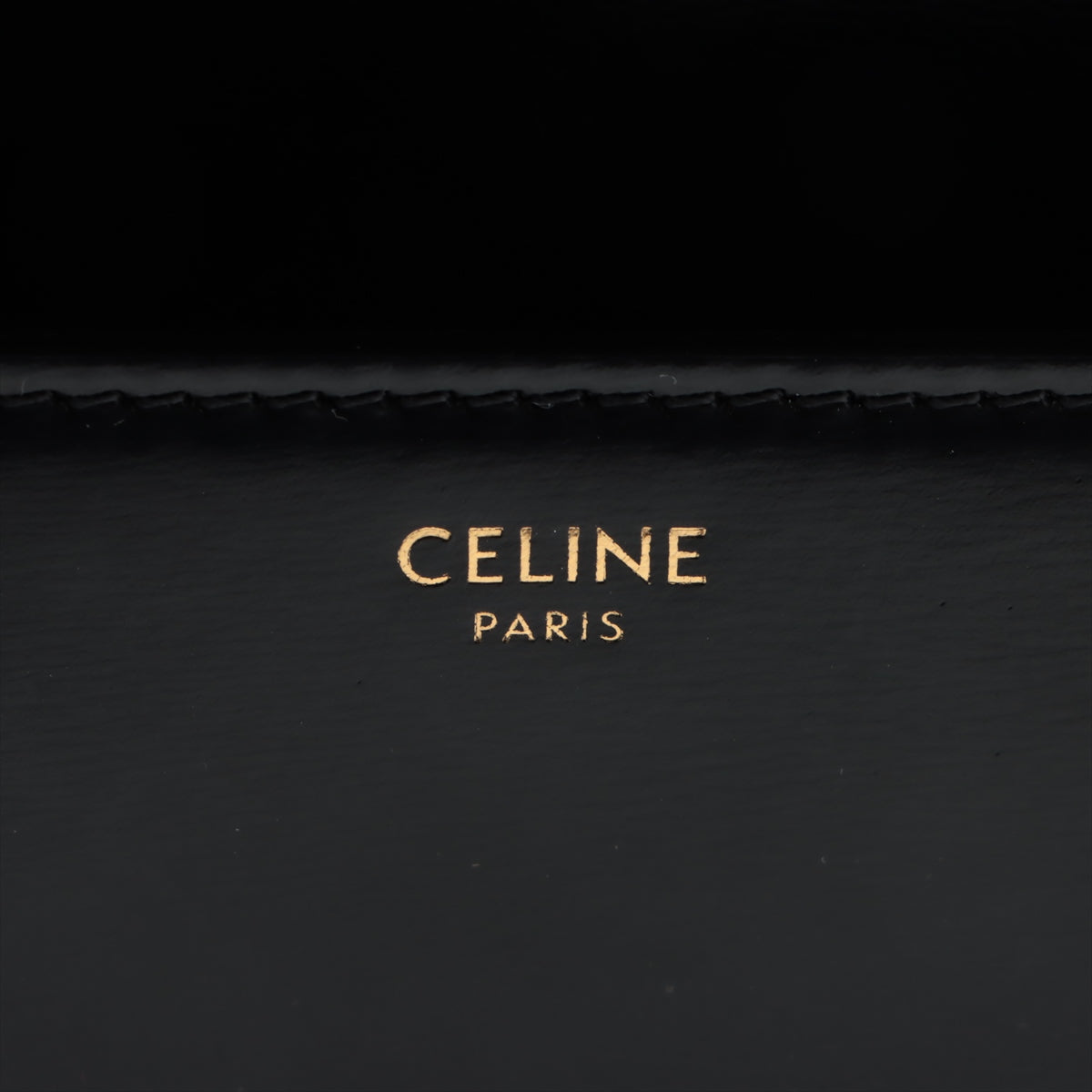 Celine Triomphe Claude Black Shiny Calfskin Shoulder Bag