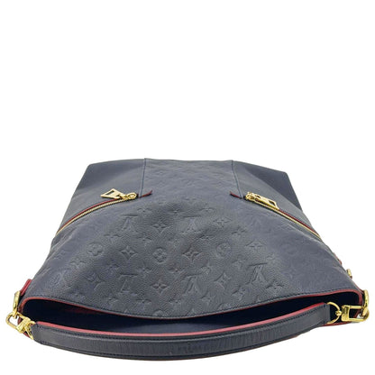 LOUIS VUITTON Melie Monogram Empreinte Leather Hobo Shoulder Bag Navy Blue