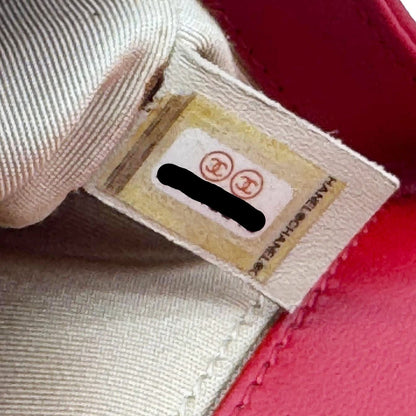 CHANEL Boy Flap Small Chevron Leather Shoulder Bag Red