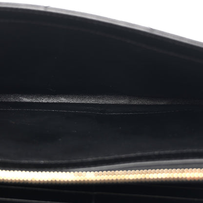 Grain De Poudre Matelasse Chevron Monogram Chain Wallet Black