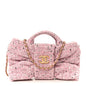 Tweed Quilted Mini Bow Bag Pink Black Ecru