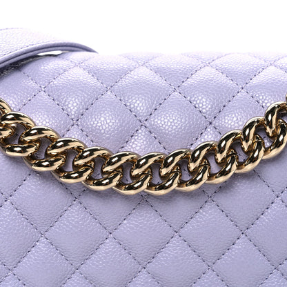 Caviar Quilted Medium Boy Flap Light Purple
