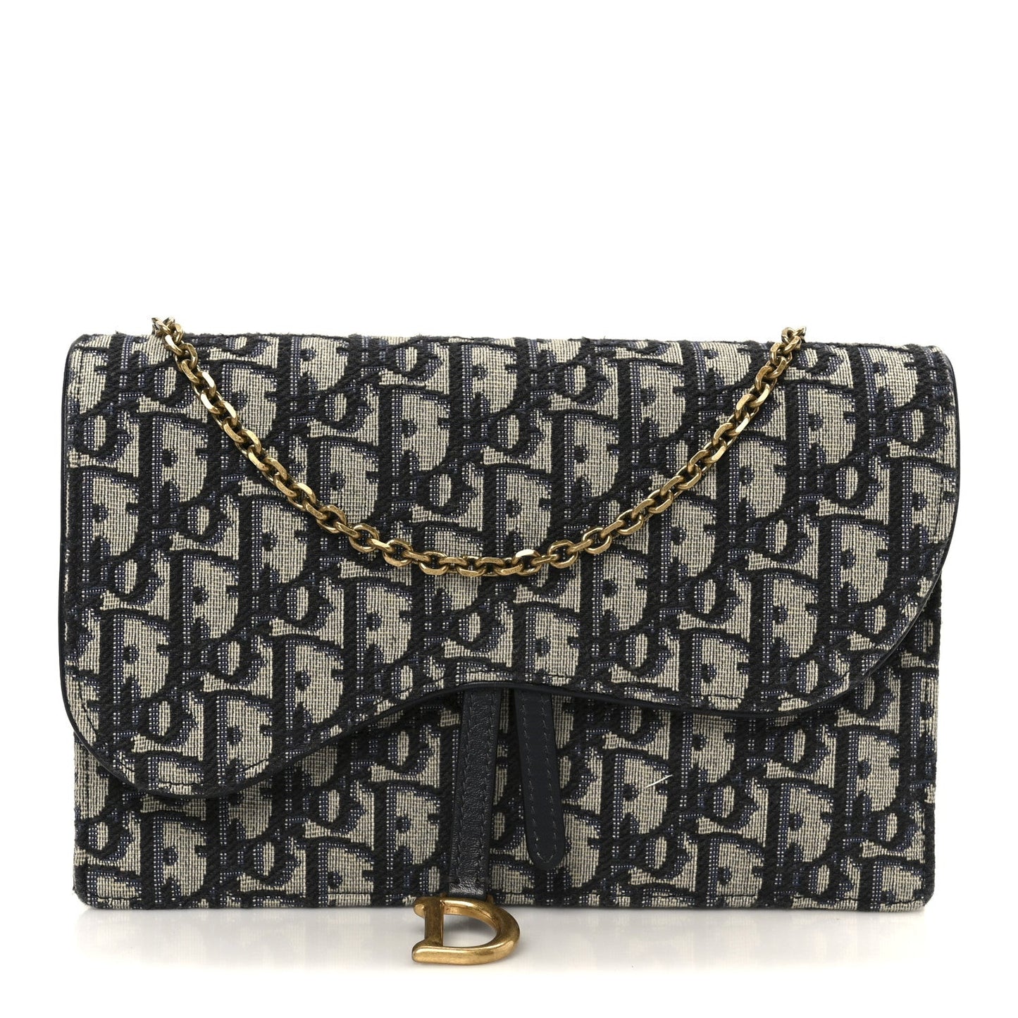Oblique Saddle Chain Pouch Blue
