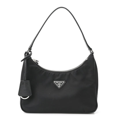 Re-Nylon Saffiano Mini Re-Edition 2005 Bag Black