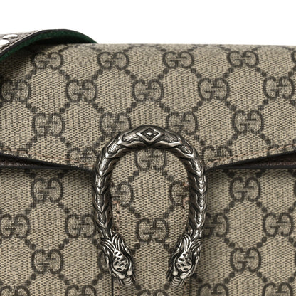 GG Supreme Web Monogram Textured Dollar Calfskin Dionysus Small Shoulder Bag Beige Ebony New Acero