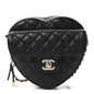 Lambskin Quilted CC In Love Heart Bag Black