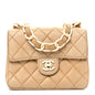 Lambskin Quilted Bekko Resin Mini Square Flap Beige