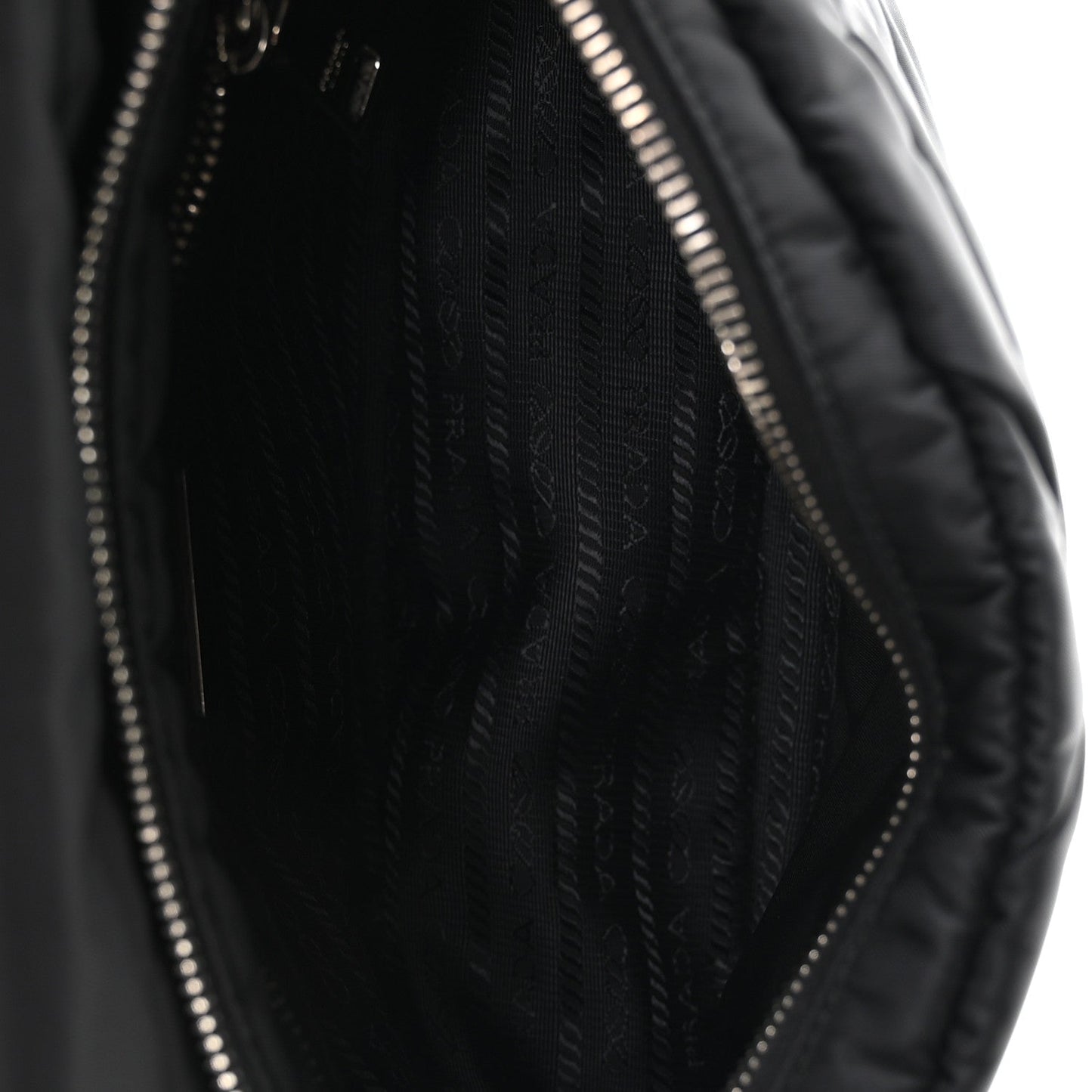 Re-Nylon Quilted Padded Flap Shoulder Bag Black