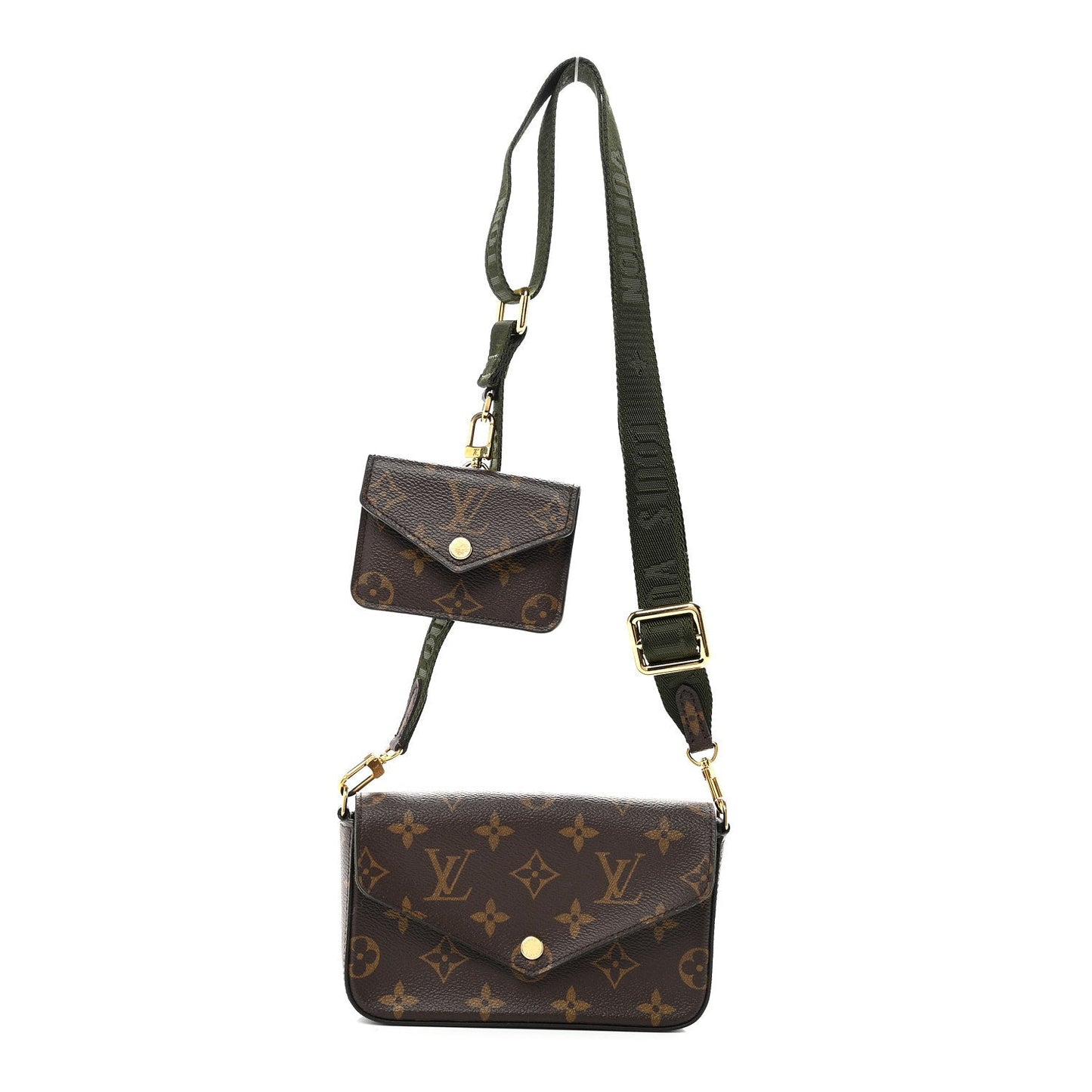 Monogram Felicie Strap & Go Kaki