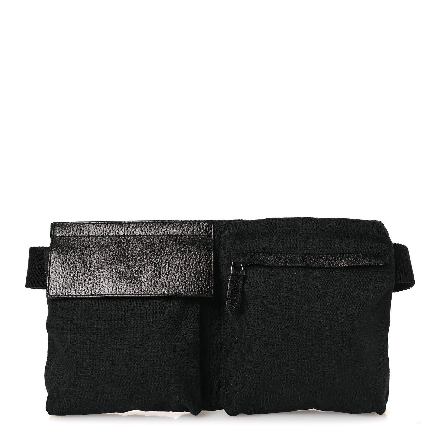 GG Monogram Double Pocket Belt Bag Black
