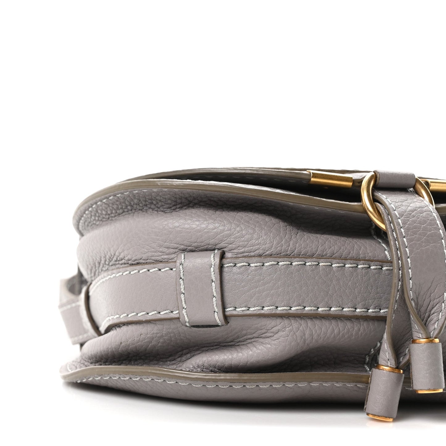 Calfskin Mini Marcie Round Crossbody Bag Cashmere Grey