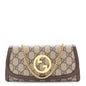 GG Supreme Monogram Textured Dollar Calfskin Blondie Continental Chain Wallet Beige Ebony New Acero
