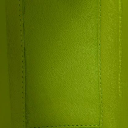 Grained Calfskin Embossed Car Camera Bag Yellow Fluo Black