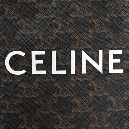 Triomphe Canvas Calfskin Mini Vertical Cabas Tan