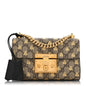 GG Supreme Monogram Bees Small Padlock Shoulder Bag Black