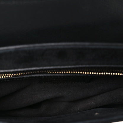 Grained Calfskin Saddle Bag Black