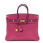 Togo Horseshoe Birkin 25 Rose Pourpre Cassis