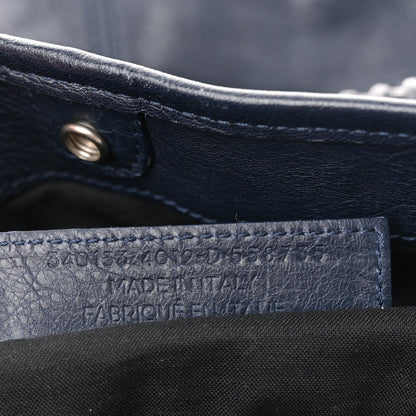 Agneau Classic Silver Hardware Hexagon Bleu Mineral