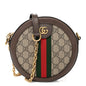 GG Supreme Monogram Web Mini Ophidia Round Shoulder Bag Brown