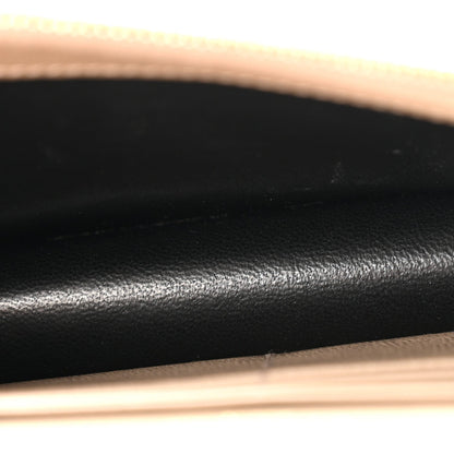 Grain De Poudre Matelasse Chevron Monogram Envelope Chain Wallet Dark Beige