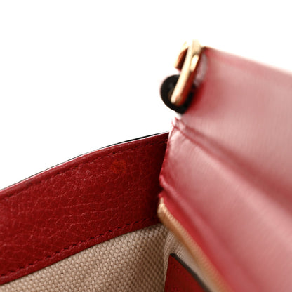 Dollar Calfskin Medium Soho Top Handle Satchel Hibiscus Red