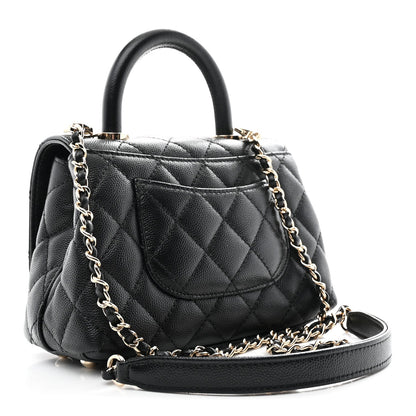 Caviar Quilted Extra Mini Coco Handle Flap Black