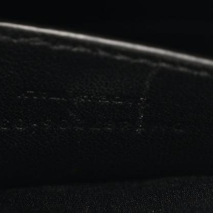 Grain De Poudre Textured Mixed Matelasse Triquilt Medium Monogram Monochrome Satchel Black