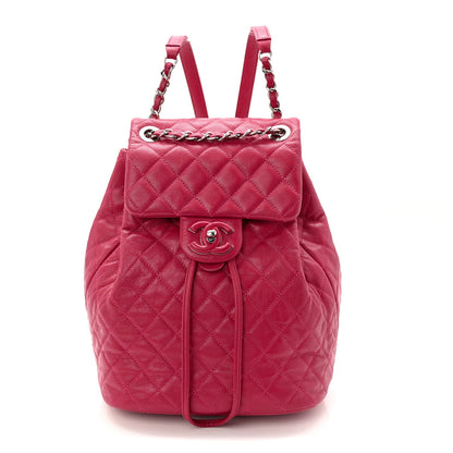 Calfskin Quilted Small Urban Spirit Backpack Dark Pink