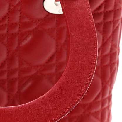 Lambskin Cannage Medium Lady Dior Red