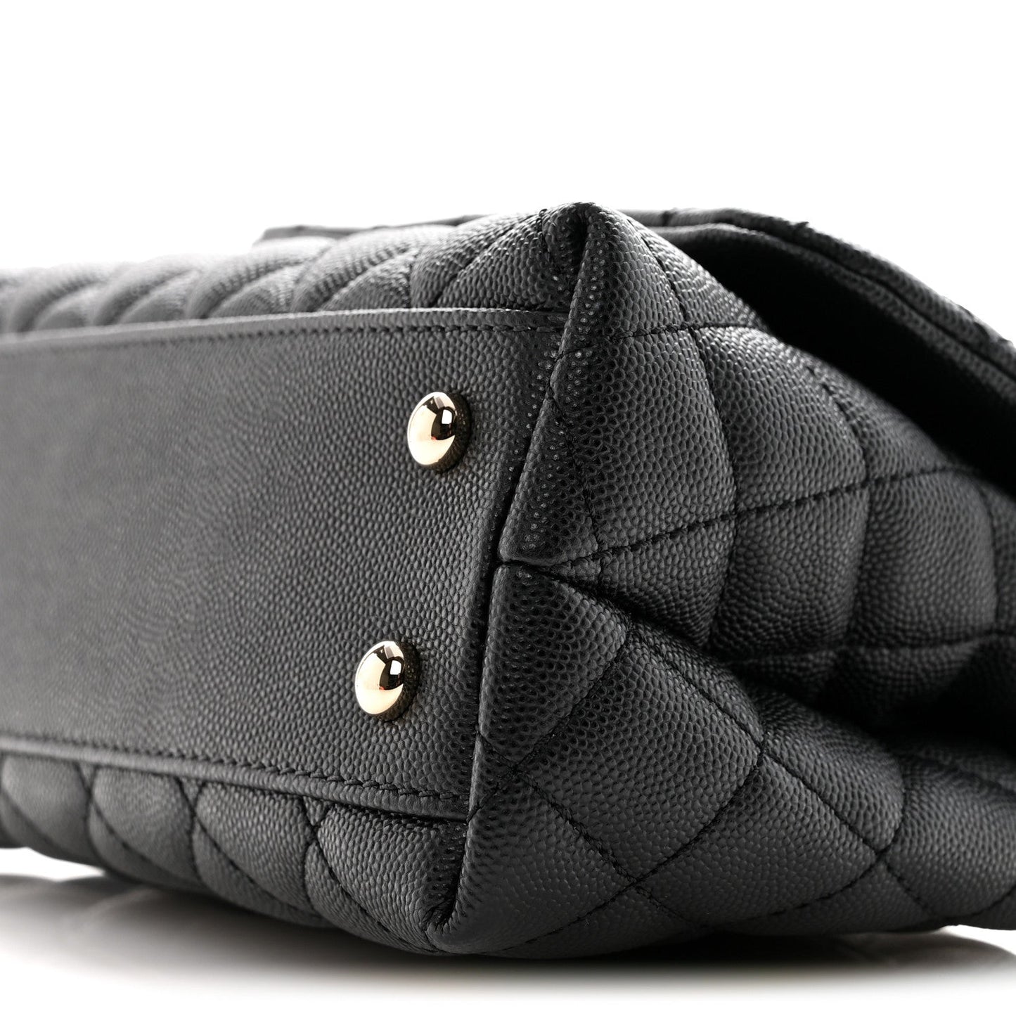 Caviar Quilted Mini Coco Handle Flap Black
