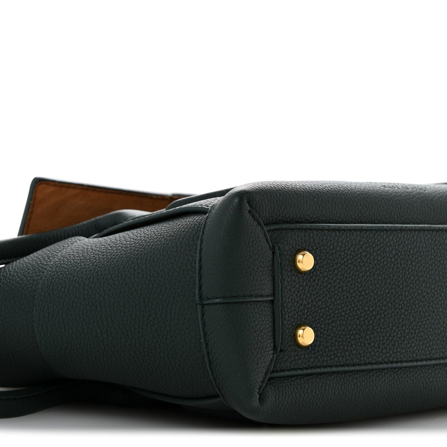 Grained Calfskin Maxi Intrecciato Small Arco Pine Green