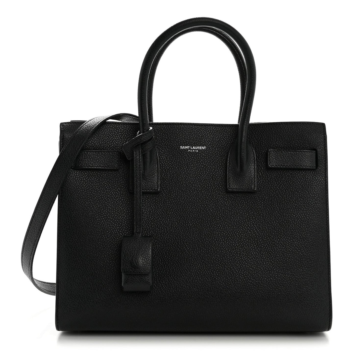 Grained Calfskin Baby Sac De Jour Black