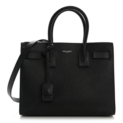 Grained Calfskin Baby Sac De Jour Black