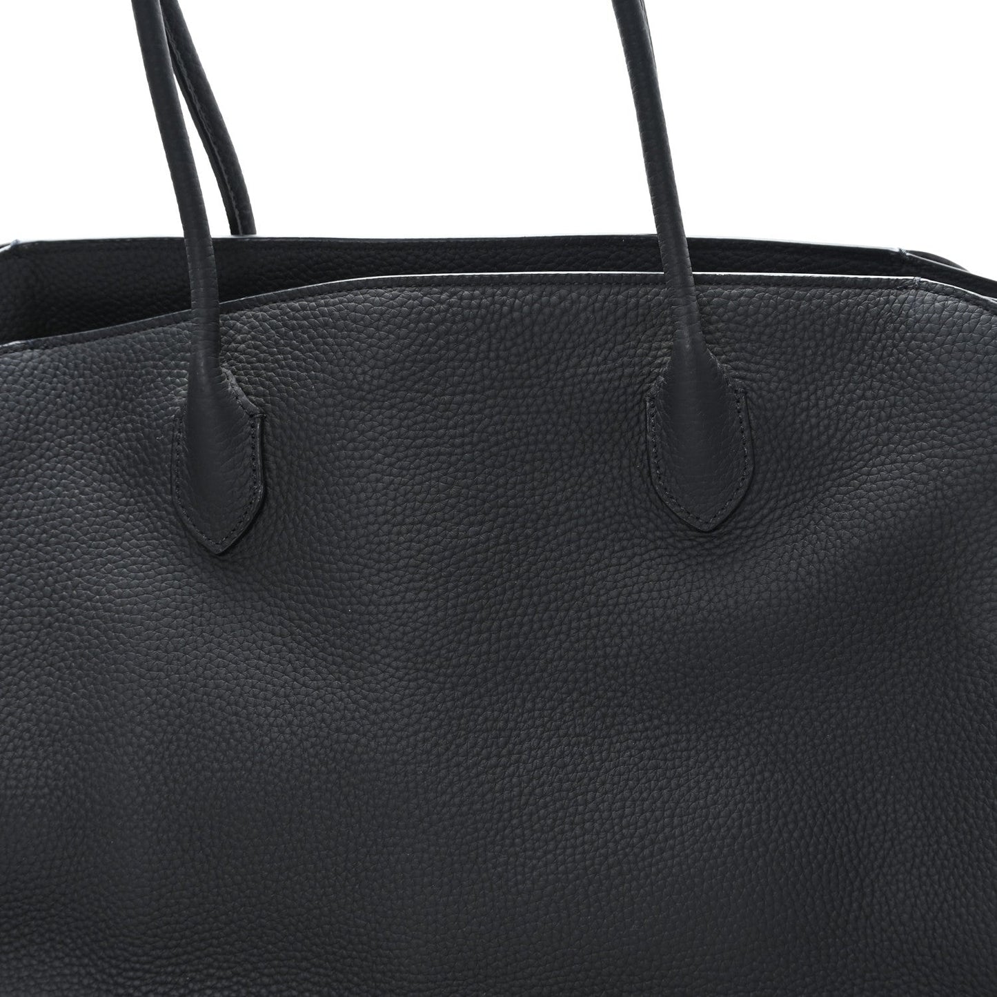 Matte Grained Calfskin Marlo Tote Black