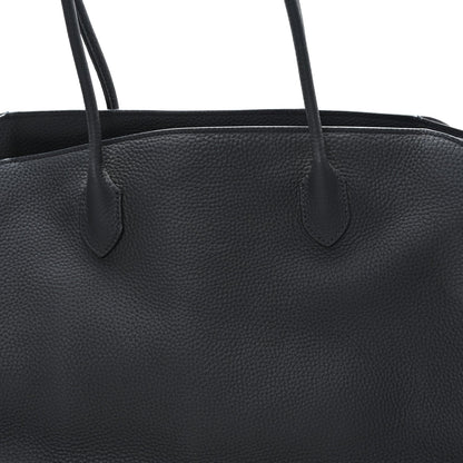 Matte Grained Calfskin Marlo Tote Black
