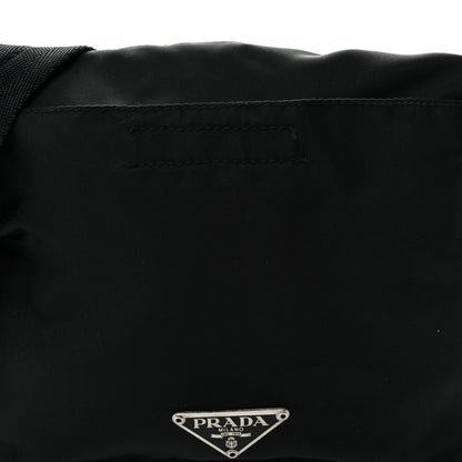Nylon Mini Flat Messenger Bag Black