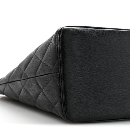Caviar Quilted Medallion Tote Black