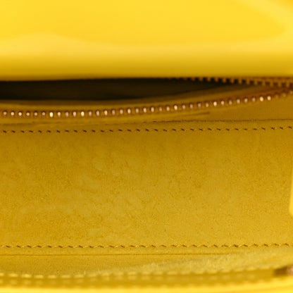 Patent Cannage Mini Lady Dior Yellow