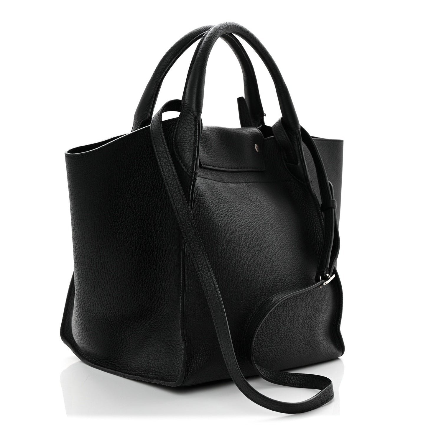 Supple Grained Calfskin Small Big Bag Black