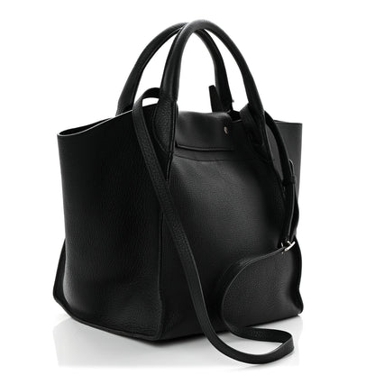 Supple Grained Calfskin Small Big Bag Black
