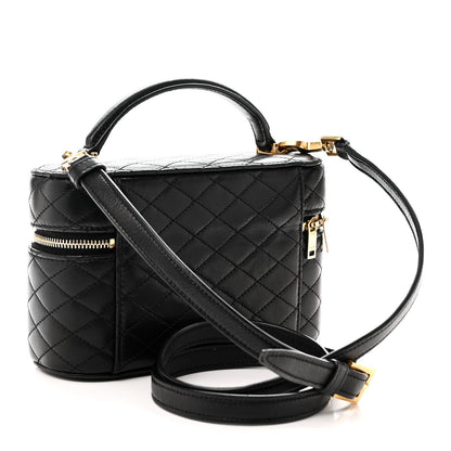 Lambskin Quilted Mini Gaby Vanity Case Black