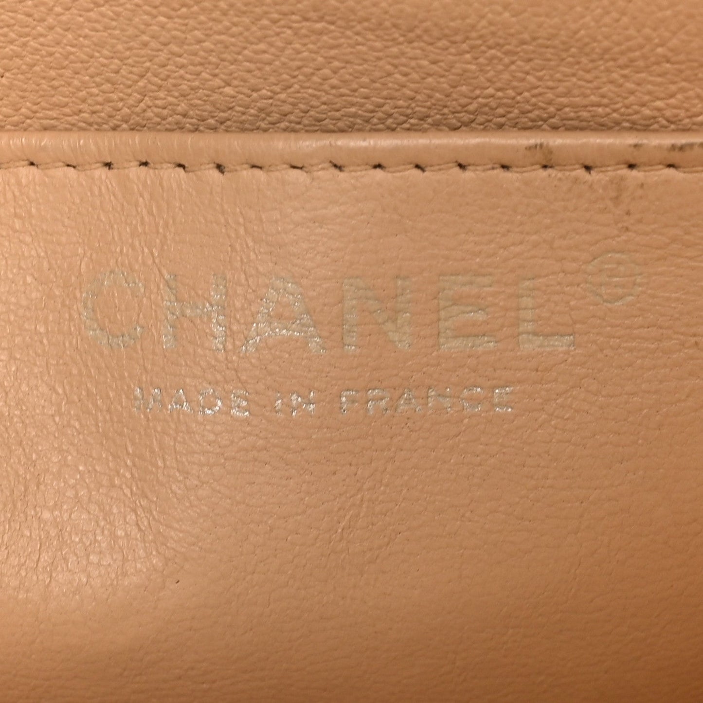 Caviar Quilted Jumbo Single Flap Beige Clair
