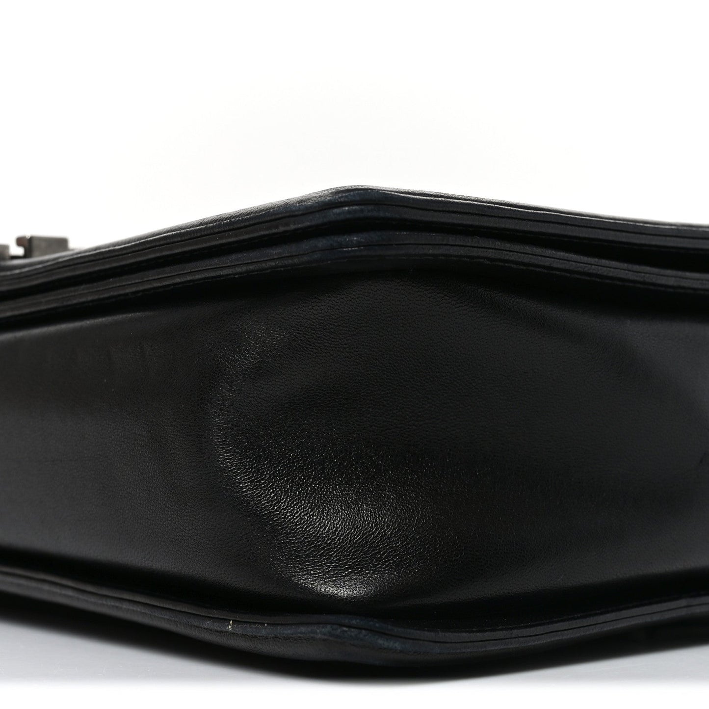 Lambskin Quilted Large Boy Flap Black