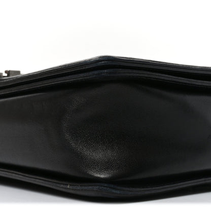 Lambskin Quilted Large Boy Flap Black