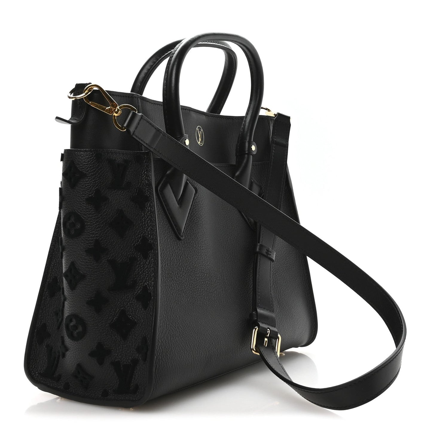 Calfskin Monogram Tufting On My Side Black