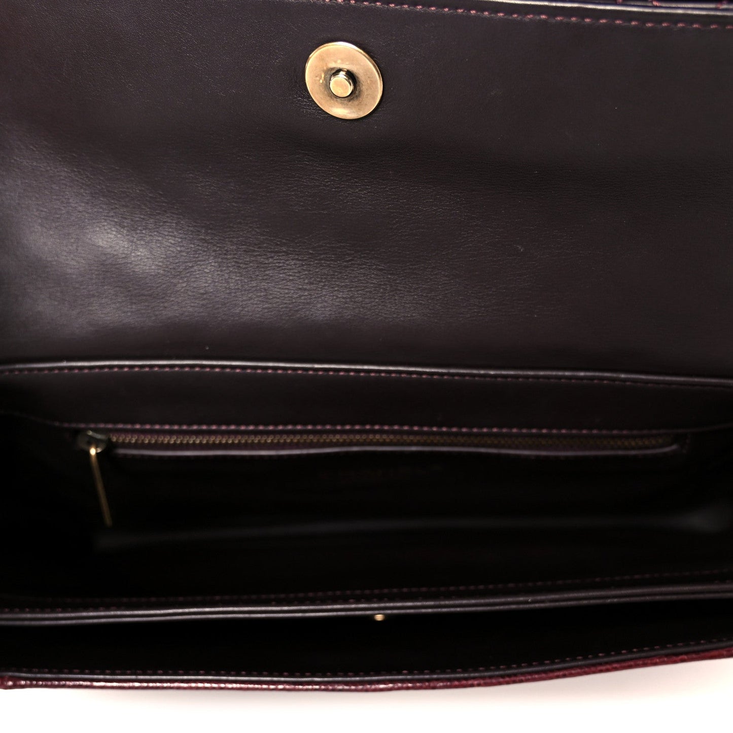 Lizard Lambskin Quilted Large Perfect Edge Flap Burgundy