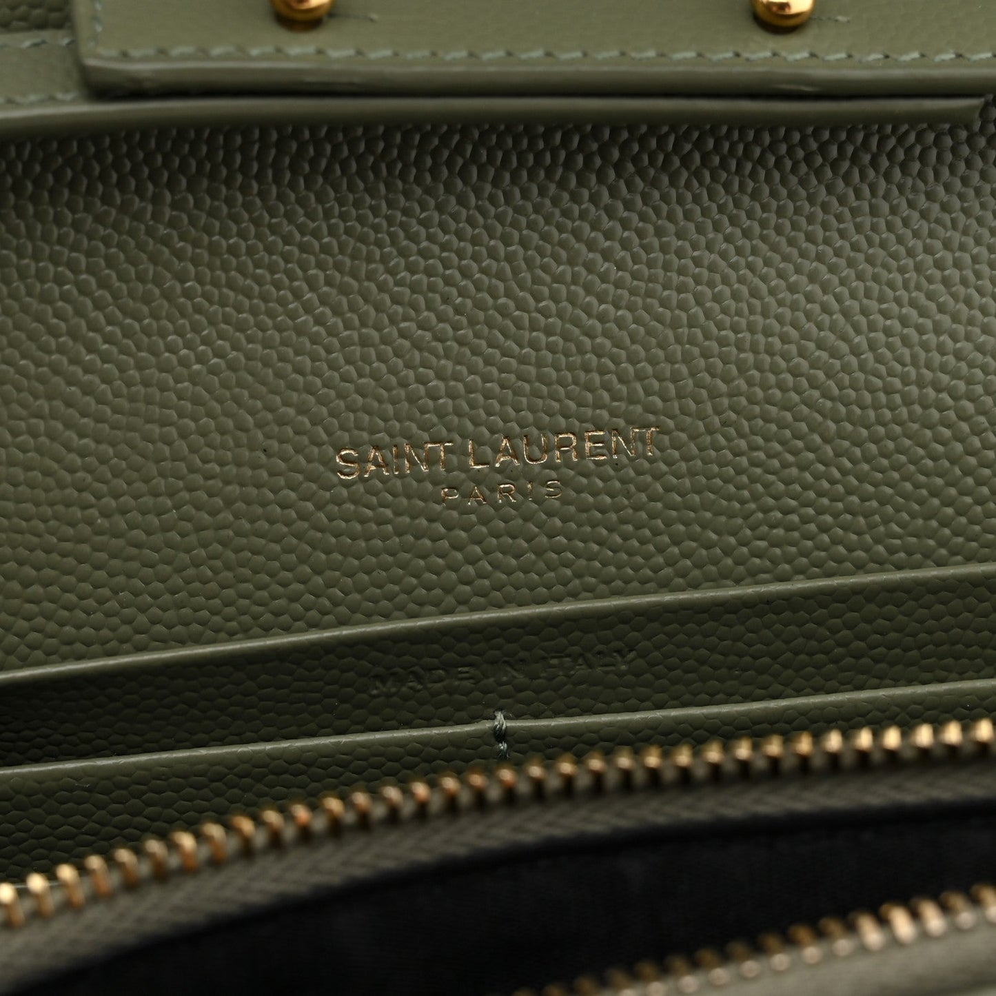 Grain De Poudre Matelasse Chevron Monogram Chain Wallet Light Sage