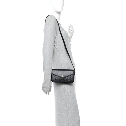 Gilbert Calfskin GG Super Mini Shoulder Bag Black