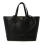 Textured Dollar Calfskin Small Ophidia Shoulder Tote Bag Black